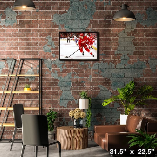 Moritz Seider 20" x 29" Framed Canvas Detroit Red Wings 31.5" x 22.5"